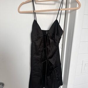 SHEIN Black Satin Mini Dress